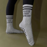 Pilates Honey Pilates Every Damn Day Crew Socks Gray