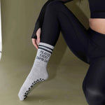 Pilates Honey Pilates Every Damn Day Crew Socks Gray