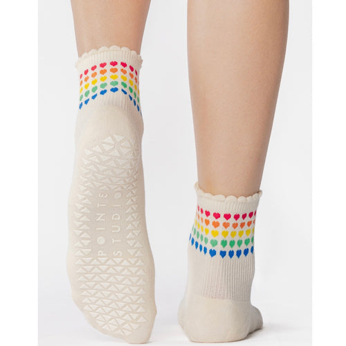 pointe studio ankle rainbow grip socks