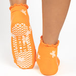 Pointe Studio Bloom Quarter Grip Socks Orange 1