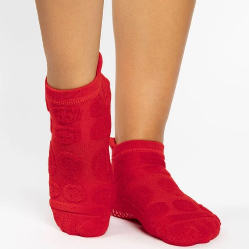 Pointe Studio Terry Cherry Happy  grip socks