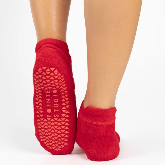 Pointe Studio Terry Cherry Happy  grip socks