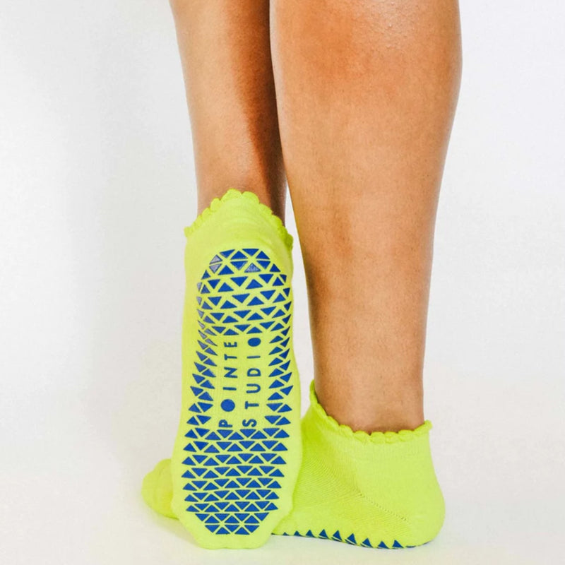 pointe studio love full foot lime grip socks