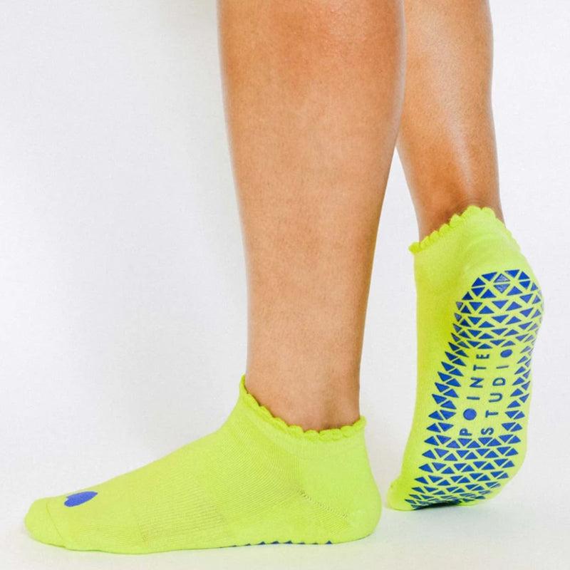 pointe studio love full foot lime grip socks