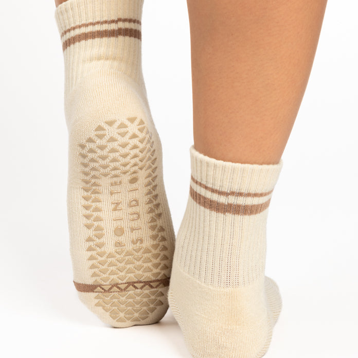 Pointe Studio Varsity Ankle Nougat Grip Socks