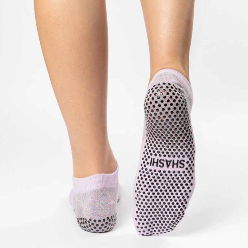 Shashi basic lurex white sparkles grip socks