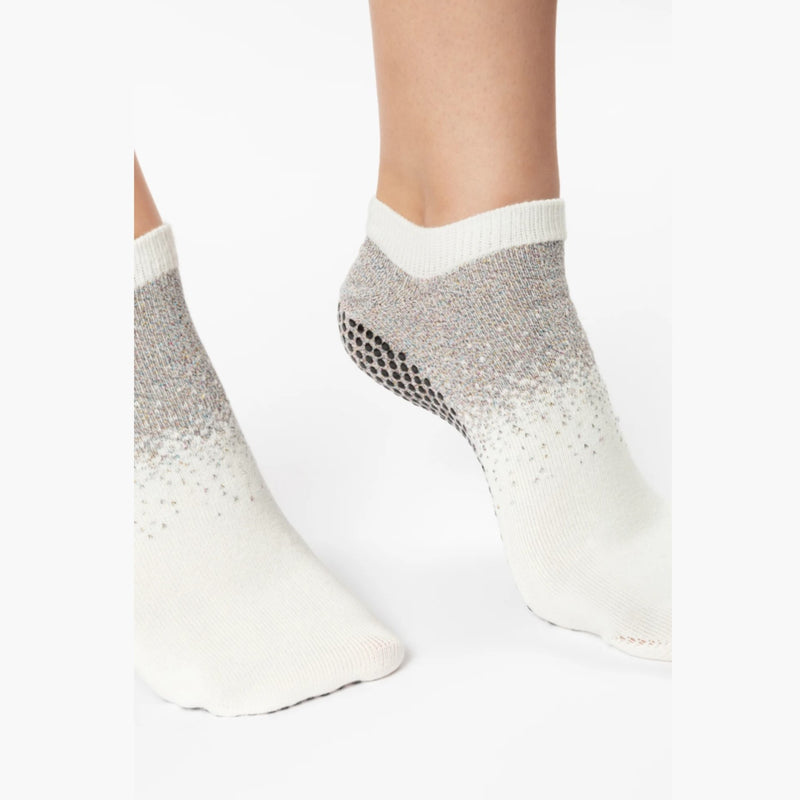 Shashi basic lurex white sparkles grip socks