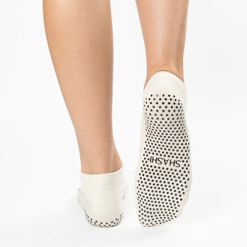 Shashi basic gem full foot grip socks white