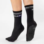 shashi halo crew black grip socks