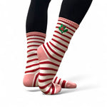 simply workout holiday mistletoe crew grip socks