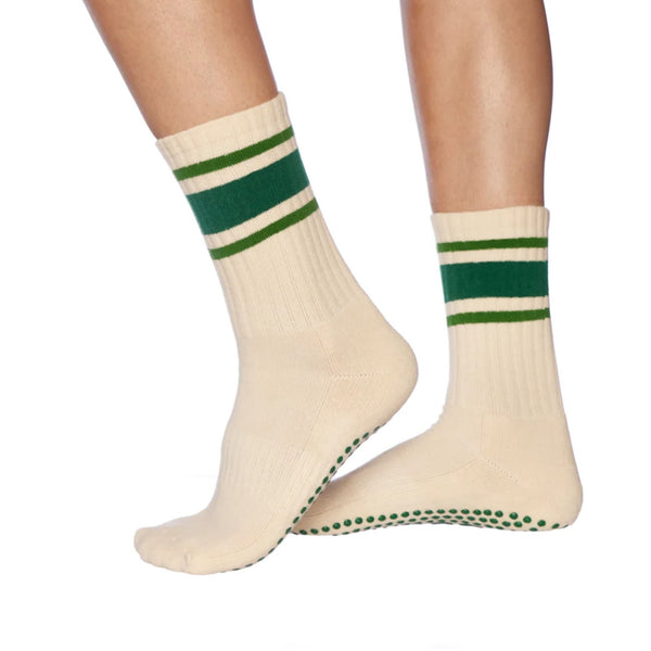 Souls LA Green Retro Crew Grip Socks