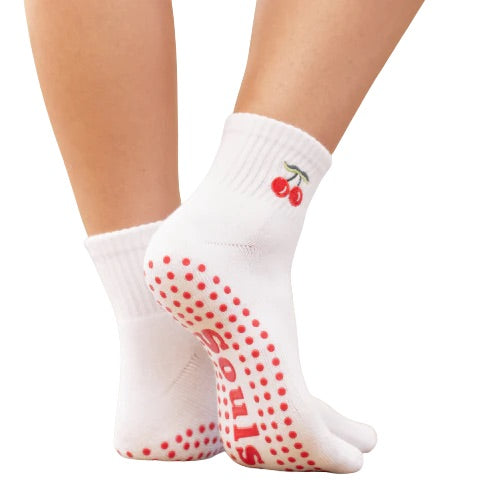 souls LA grip socks ankle cherries