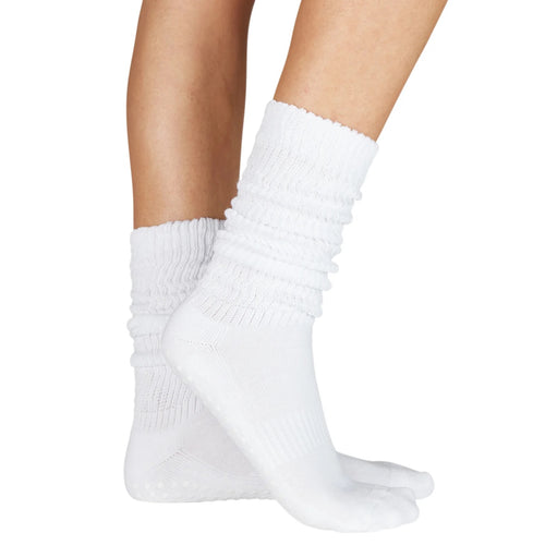 NEW Barre Socks Sticky Grip - Knee High Grey Marbled - Tuck Shake Repeat