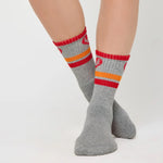 Spiritual Gangster One Love Striped Crew Sock Heather Gray