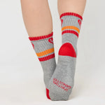 Spiritual Gangster One Love Striped Crew Sock Heather Gray