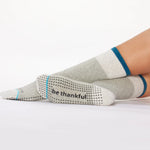 ticky be crew thankful heather cypress grip socks