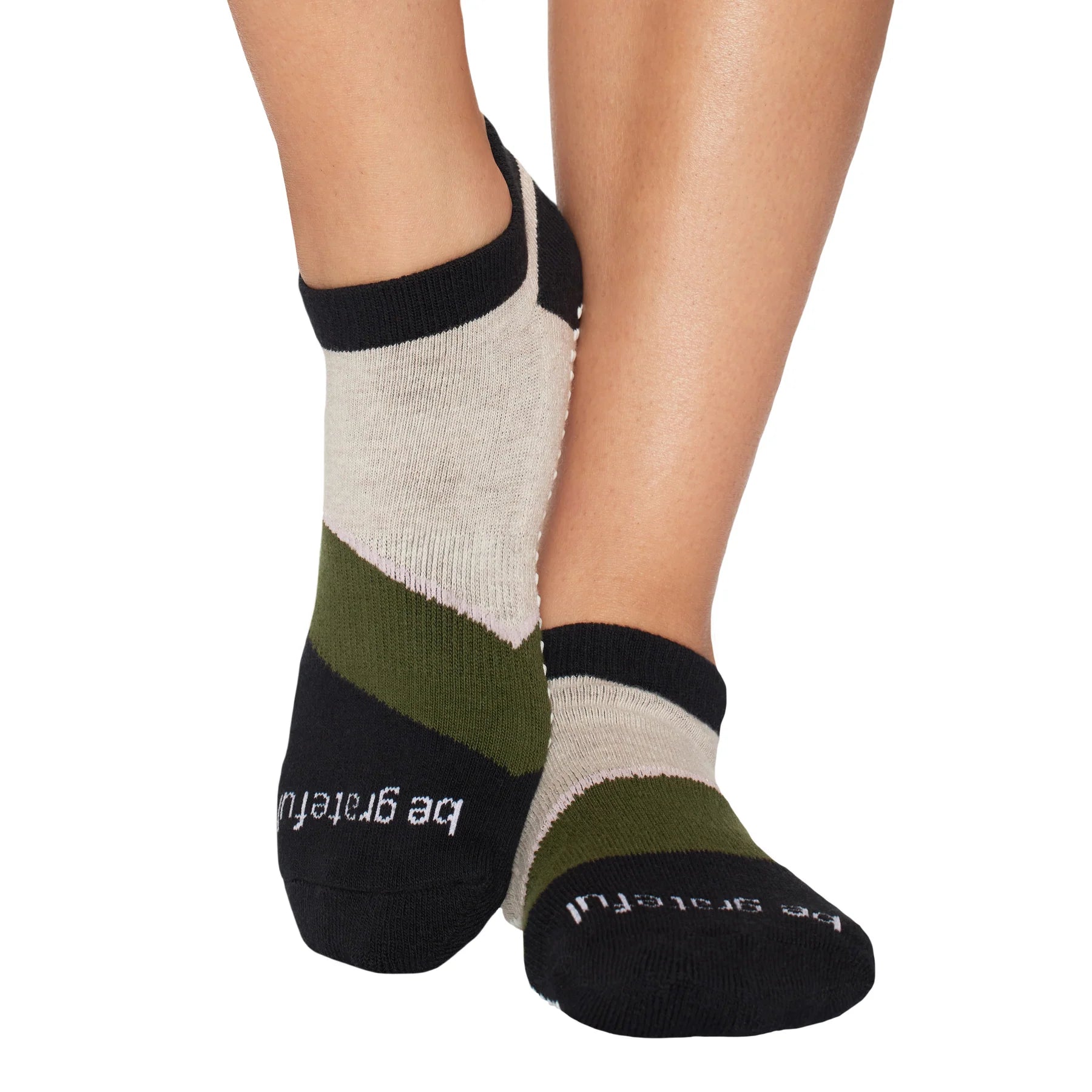 Pretzel Crew Grip Socks - simplyWORKOUT Black / One Size (6-10)