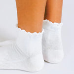Tailored Union Ruffle Ankle Socks White