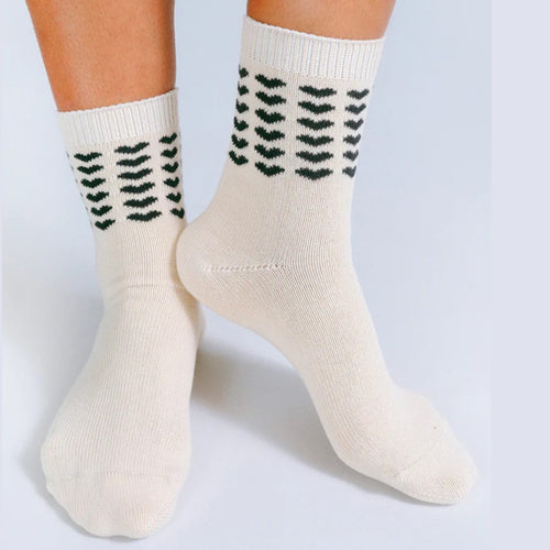 Sweet Heart Ankle Socks Off White