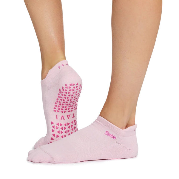 blush barbie grip socks tavi active