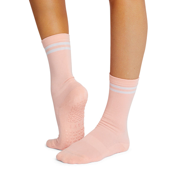 tavi active jess rose quartz crew grip socks