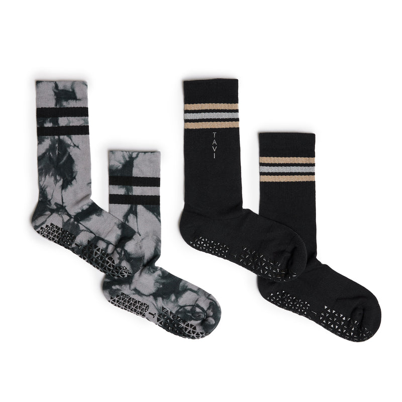 Kai Grip Socks - 2 Pack Tie Dye Shine Stripes- Tavi Active