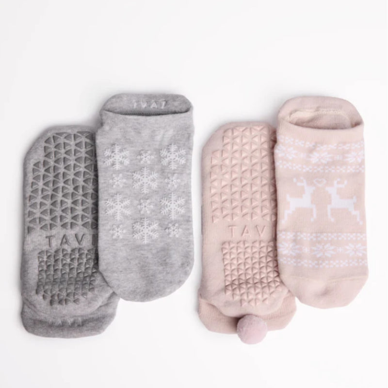 tavi savvy 2 pack soft blush grip socks