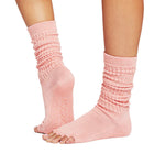 Toesox Half Toe Slouch Grip Socks Blaze