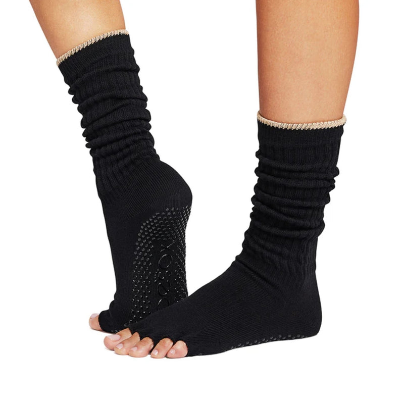 Toesox Half Toe Slouch Grip Socks Nightsky