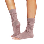 toesox half toe slouch rosy grip socks