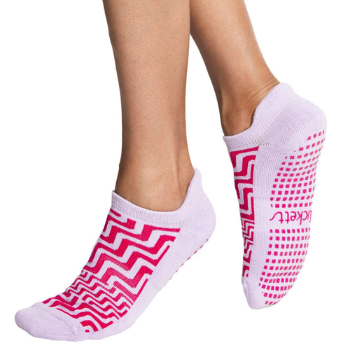 Tucketts Closed Toe Grip Socks Magenta Steps