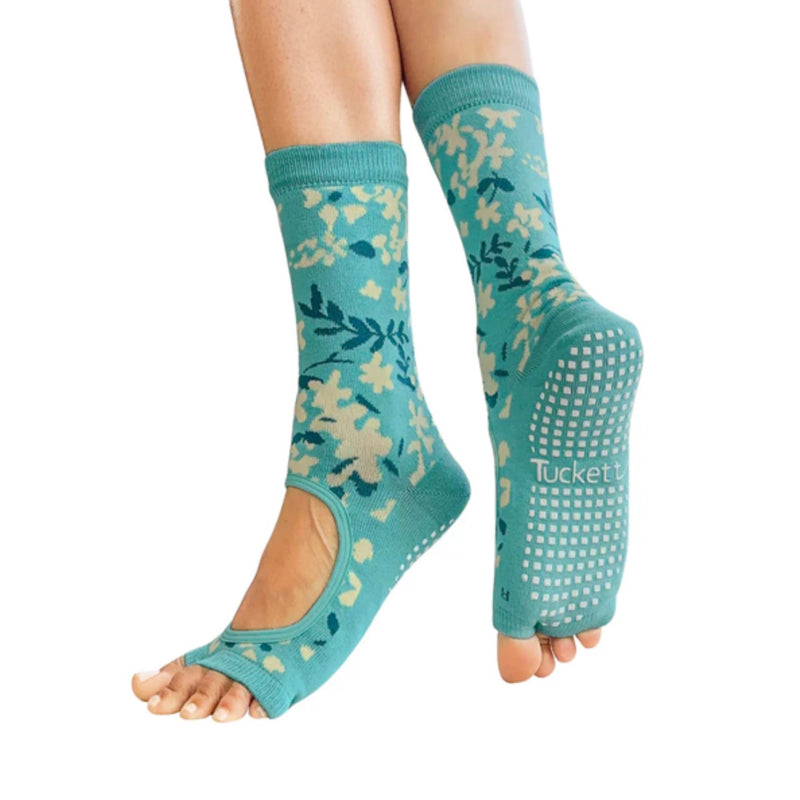 Tucketts Crew Toeless Teal Garden 