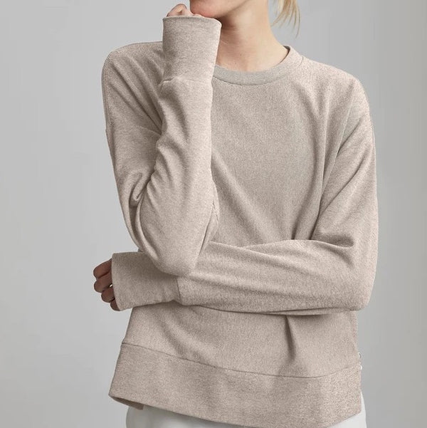 varley Horton sweatshirt side zip cement marle