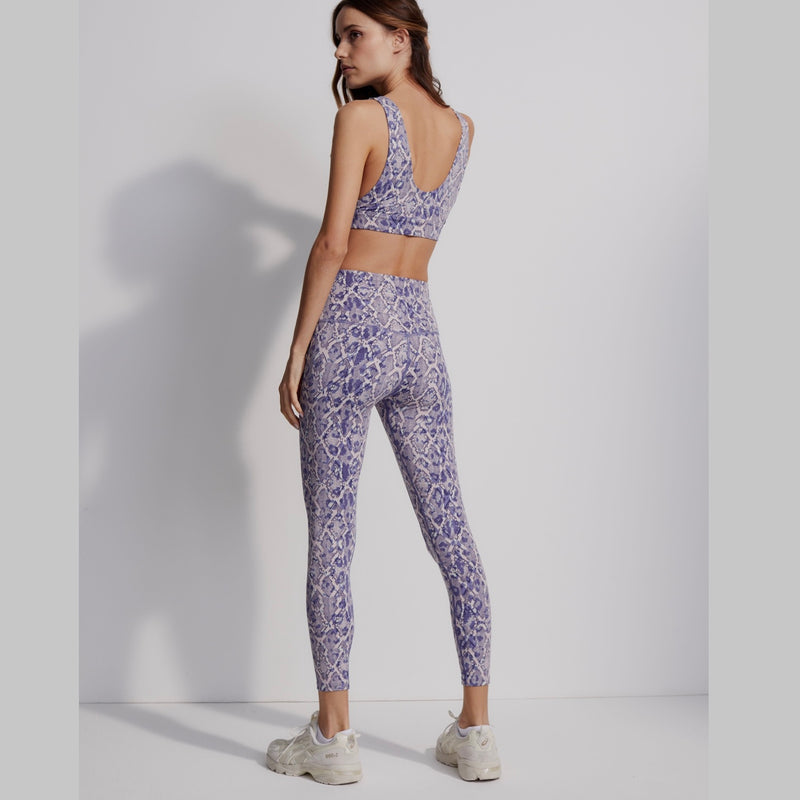 White High Rise Yoga Pants with Gold Snakeskin Print — Aspparel