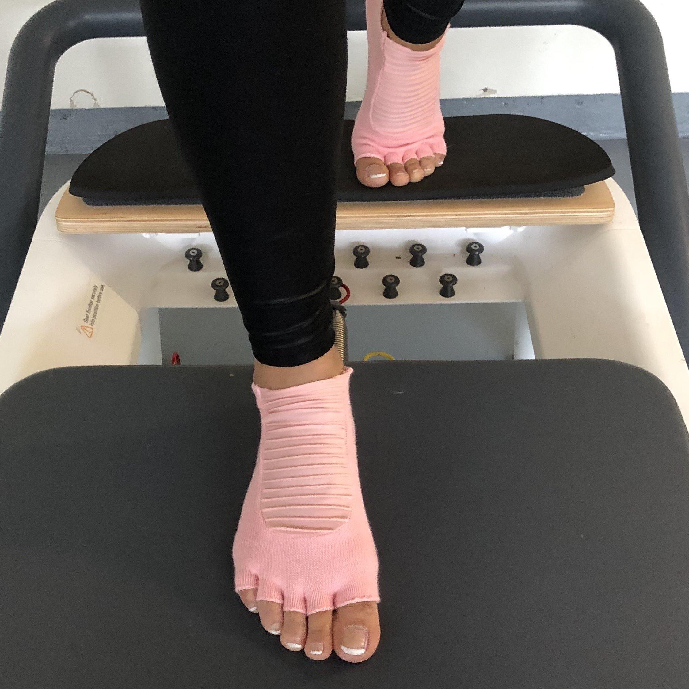 Pilates + Barre + Yoga Grip Socks // Arebesk Moto Toe Sock in Army
