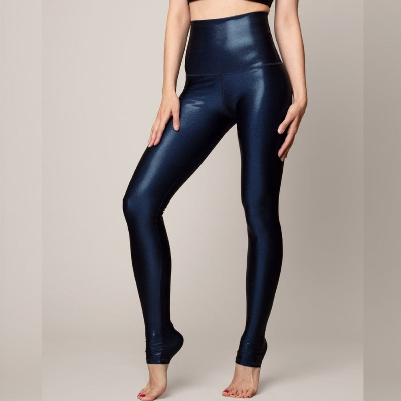 Onzie high waisted ribbed leggings in navy blue