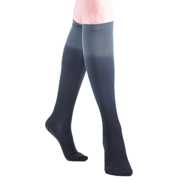 Great Soles Kiley Compression Ombre Knee High Grip Sock Dusk Black 