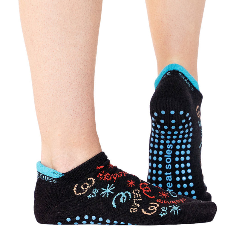 Yoga Pilates Non-Slip Grip Socks For Men & Women - Brilliant