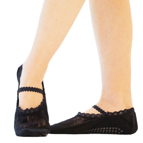 Eva Ballet Lace Grip Sock - Natural Lace - Great Soles