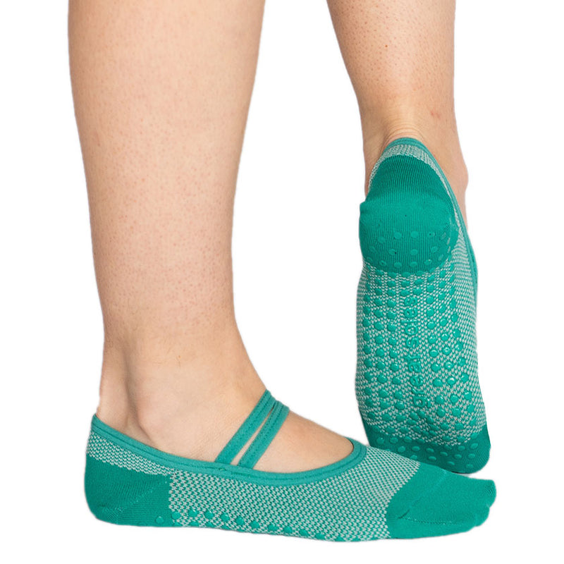 TAVI NOIR Kai Fashion Crew Grip Socks for Barre, Pilates, and