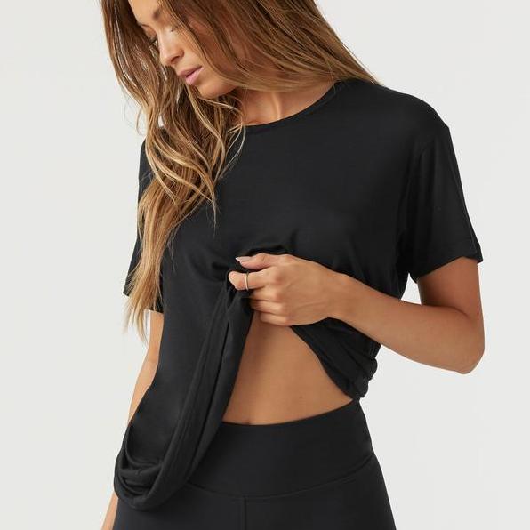 Women's Beautiful Badass Long Sleeve Cropped T-Shirt - Black