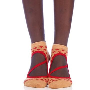 Cherry Lips Ballet Grip Sock by Pilates Honey - simplyWORKOUT