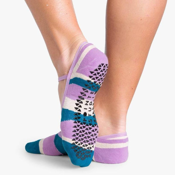 Pointe Studio Astrid Grip Sock Teal Oatmeal