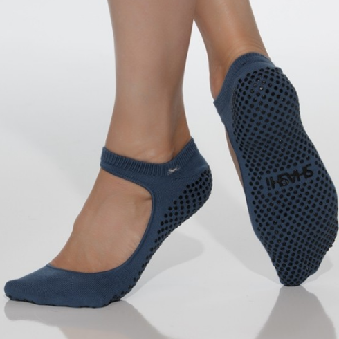 SHASHI SWEET Woman's Mary Jane Grip Socks with Metallic