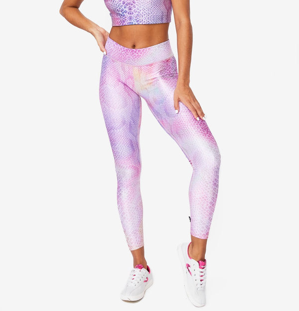 Terez Pink Python Hi-Shine Leggings