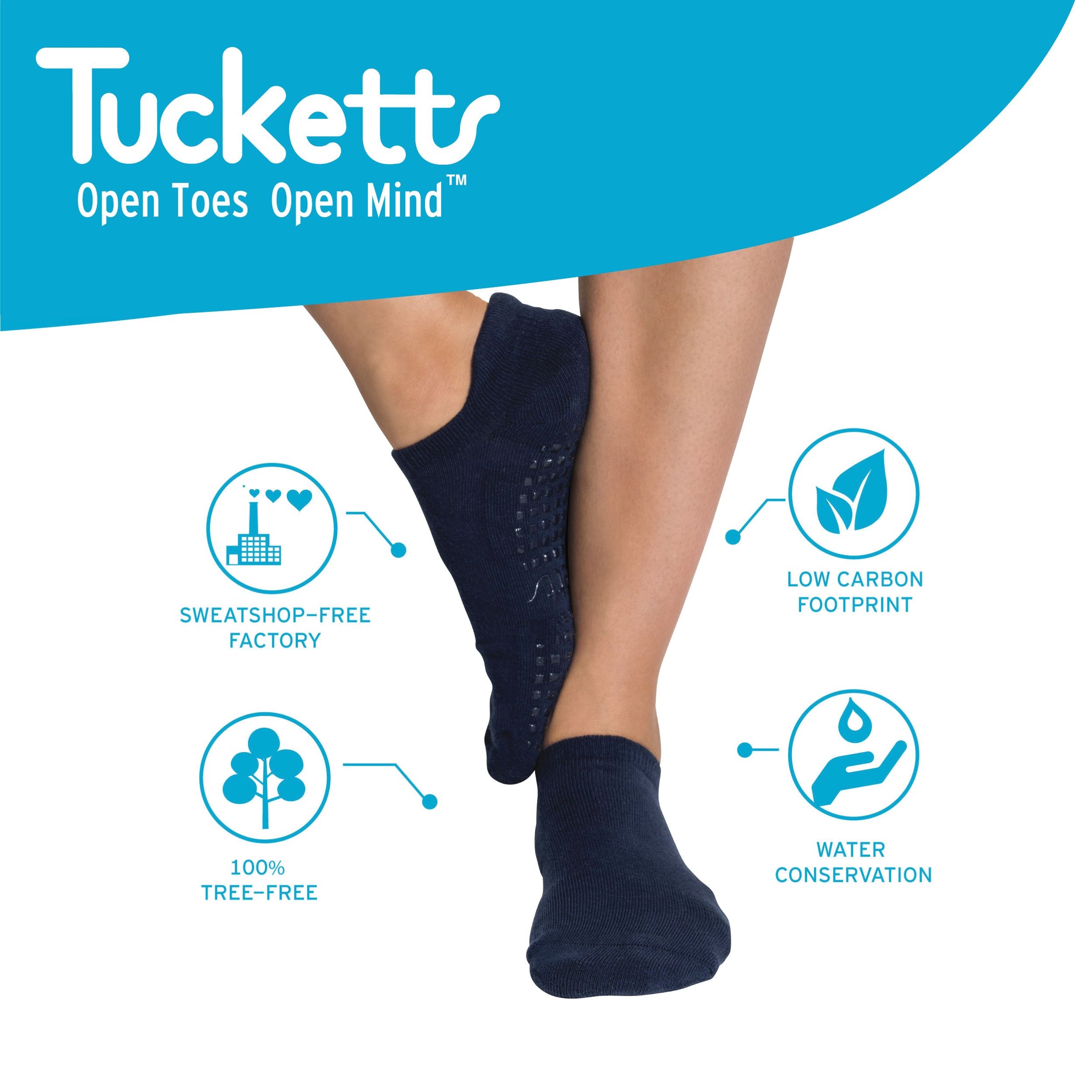 TUCKETTS Women's Tab Closed Toe Grip Sock for Pilates Barre Yoga, Pack of 2  - Macy's