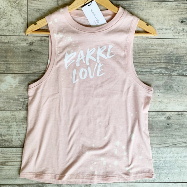 Wreath and Robe Barre Love Droplet Muscle Tank  - Faded Pink