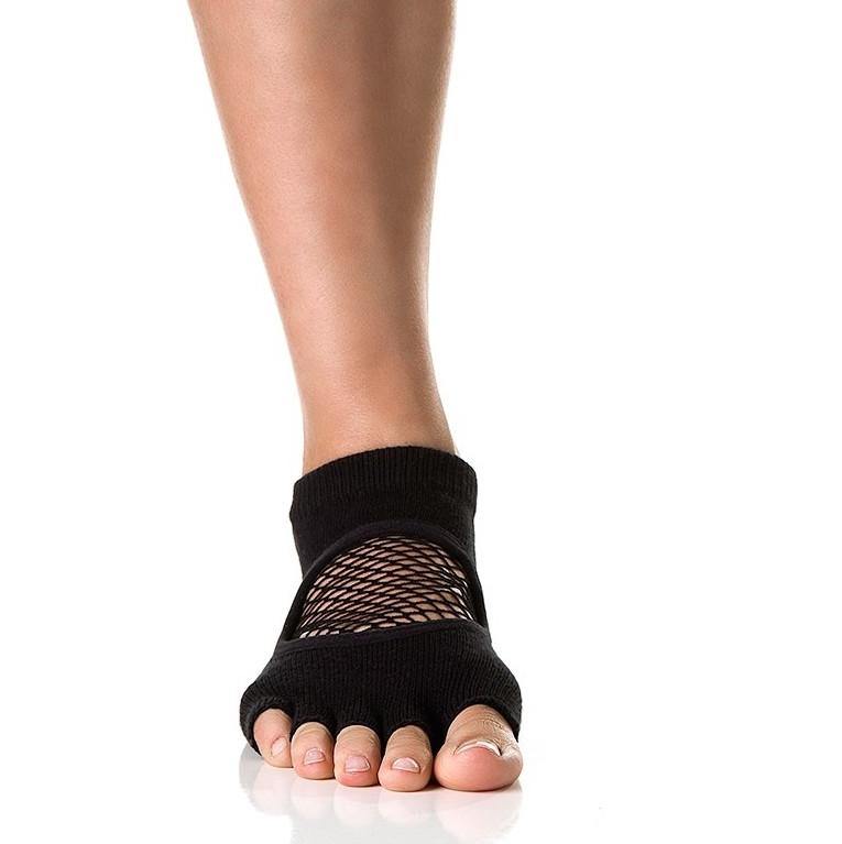 Yoga Pilates Toeless Socks Grips Mid-calf Socks Half Toe Socks