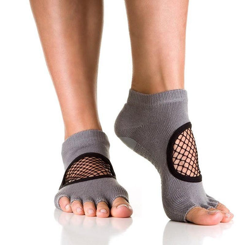 Buy Toeless Yoga Socks, 2 Pairs Set, Pilates, Barre, Dance, Non Slip Anti  Skid Socks, Half Toe Sock with Grip - Full Black, size M/L Online at  desertcartSeychelles