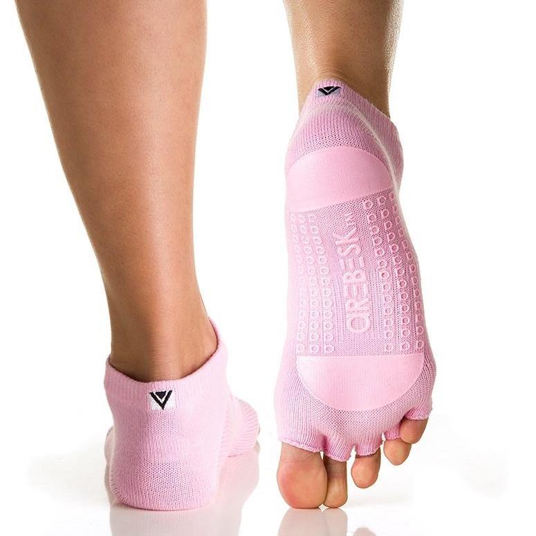 Arebesk Fishnet Open Toe Grip Socks - Pink (Barre / Pilates) or i